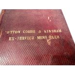 Byton Combe and Kinsham Ex Service Mens Club Minute and Record Book, from early 20th Century,