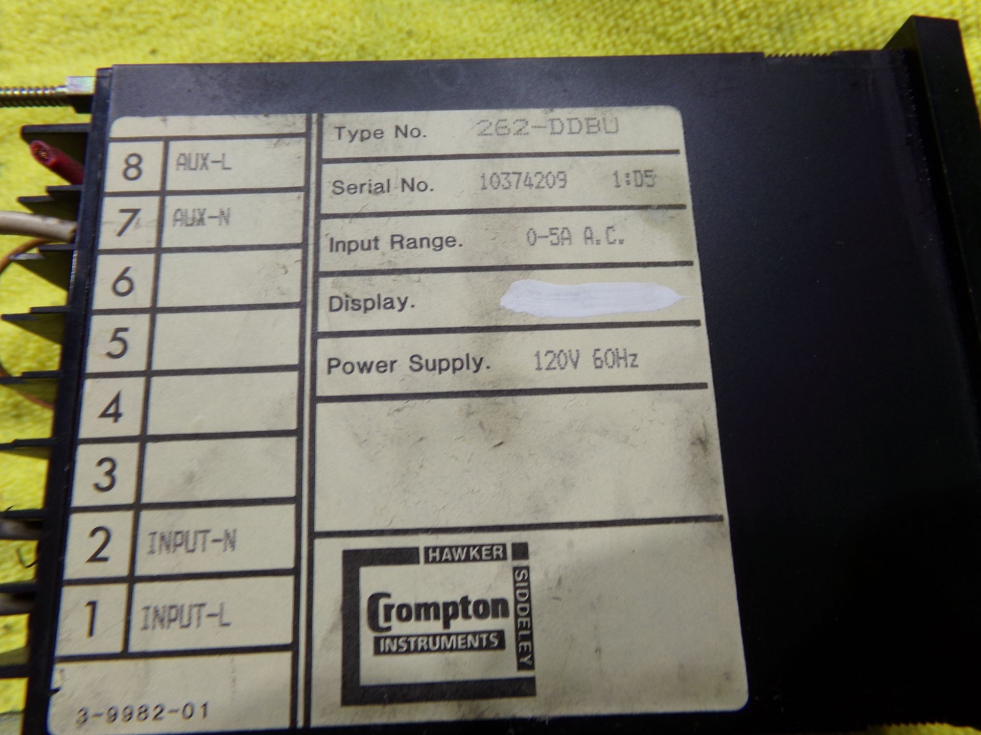 CROMPTON INSTRUMENTS E140758 LED DIGITAL PANEL METER 262DDBU 0-5A AC INPUT 0-150 DISPLAY 120V 60HZ - Image 5 of 6