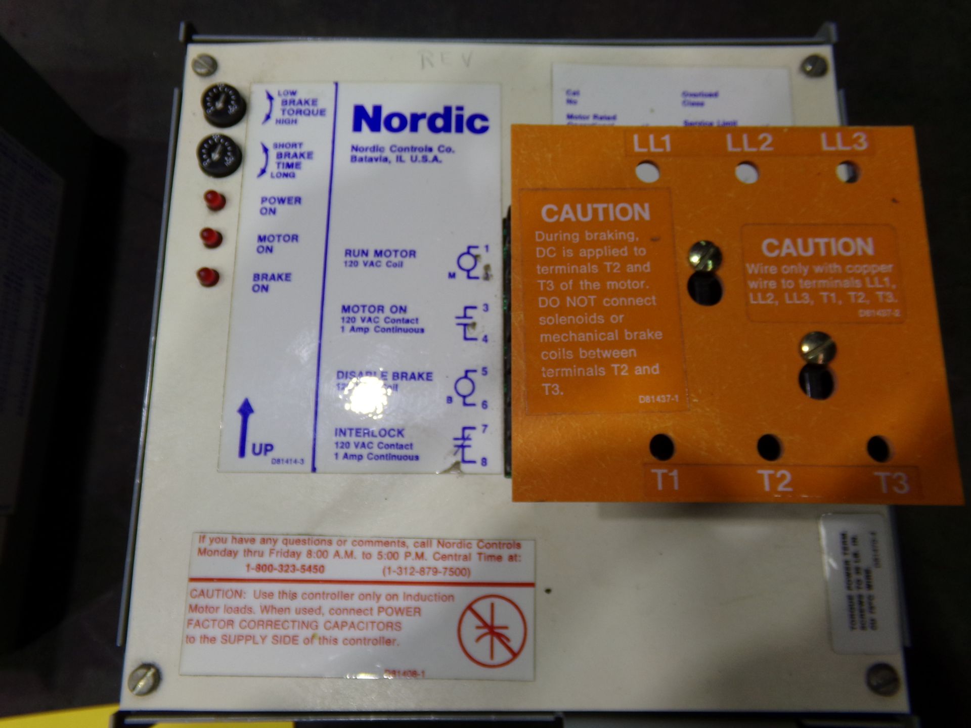 NORDIC CONTROLS SOLID STATE MOTOR STARTER AND BRAKE CONTROL RATED 7.5HP 3PH 460V 60HZ 12A - Image 4 of 9