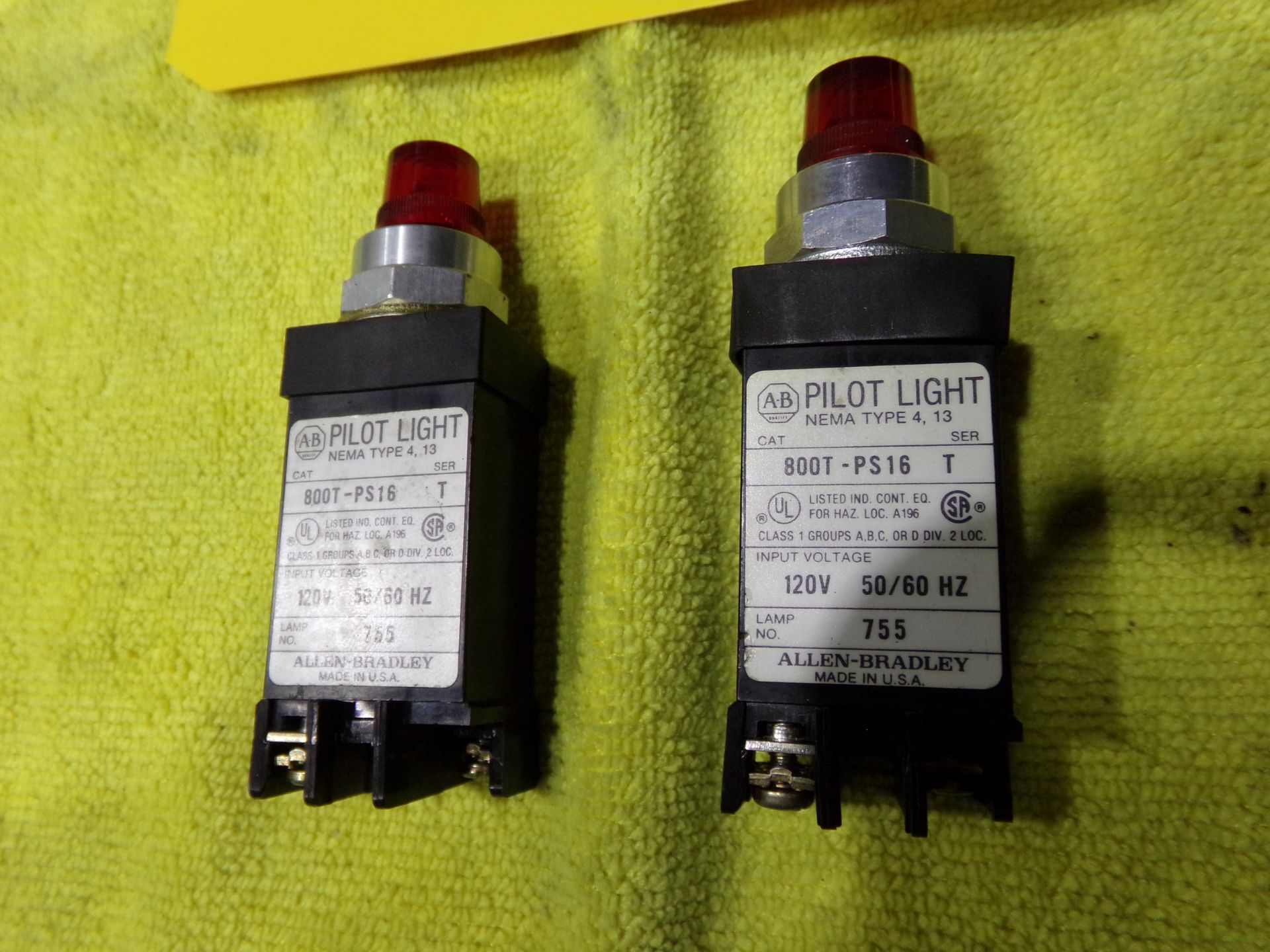 allen bradley pilot light cat 800t-ps-16 120v 60hz nema type4 lamp no 755 2 pc lot - Image 2 of 6