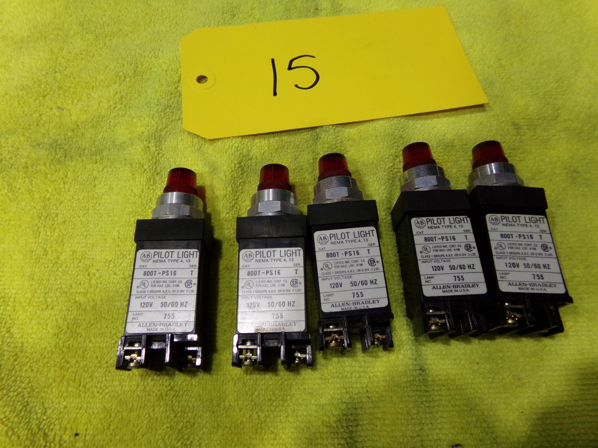 allen bradley pilot light cat 800t-ps-16 120v 60hz nema type4 lamp no 755 5 pc lot