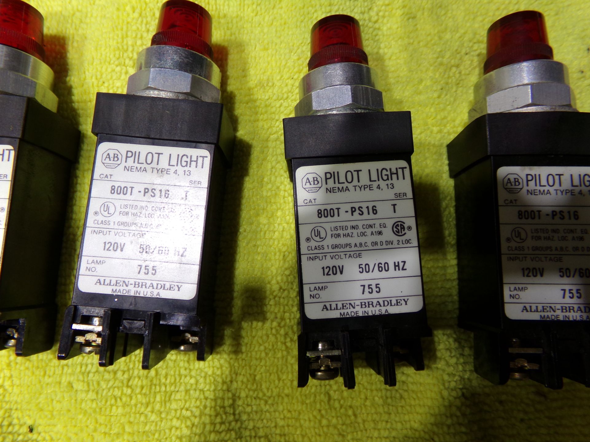 allen bradley pilot light cat 800t-ps-16 120v 60hz nema type4 lamp no 755 5 pc lot - Image 5 of 6