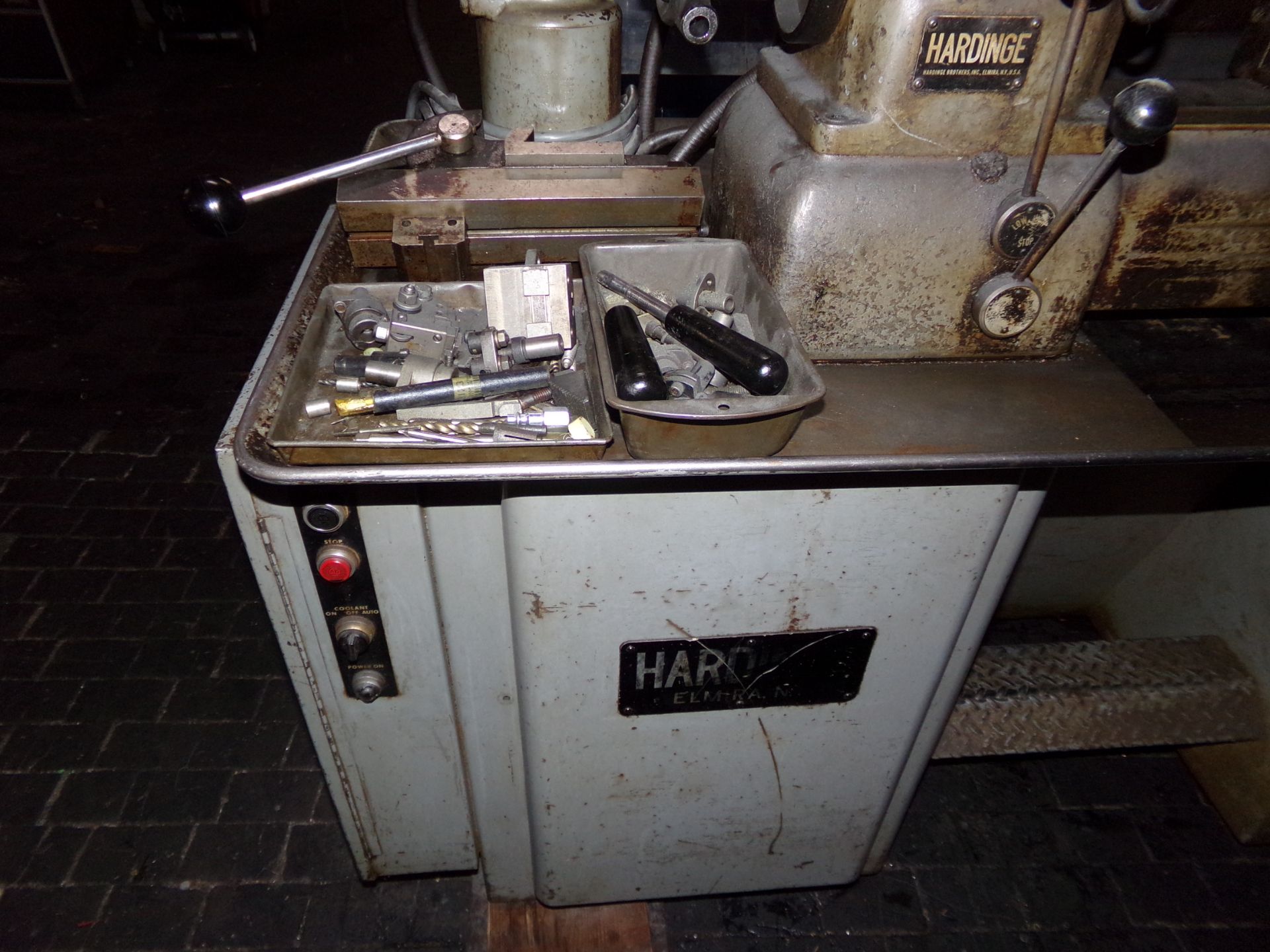Hardinge lathe model DSM59 220v equipped with 5c collet plus cabinet and varied tooling pictured - Image 22 of 23