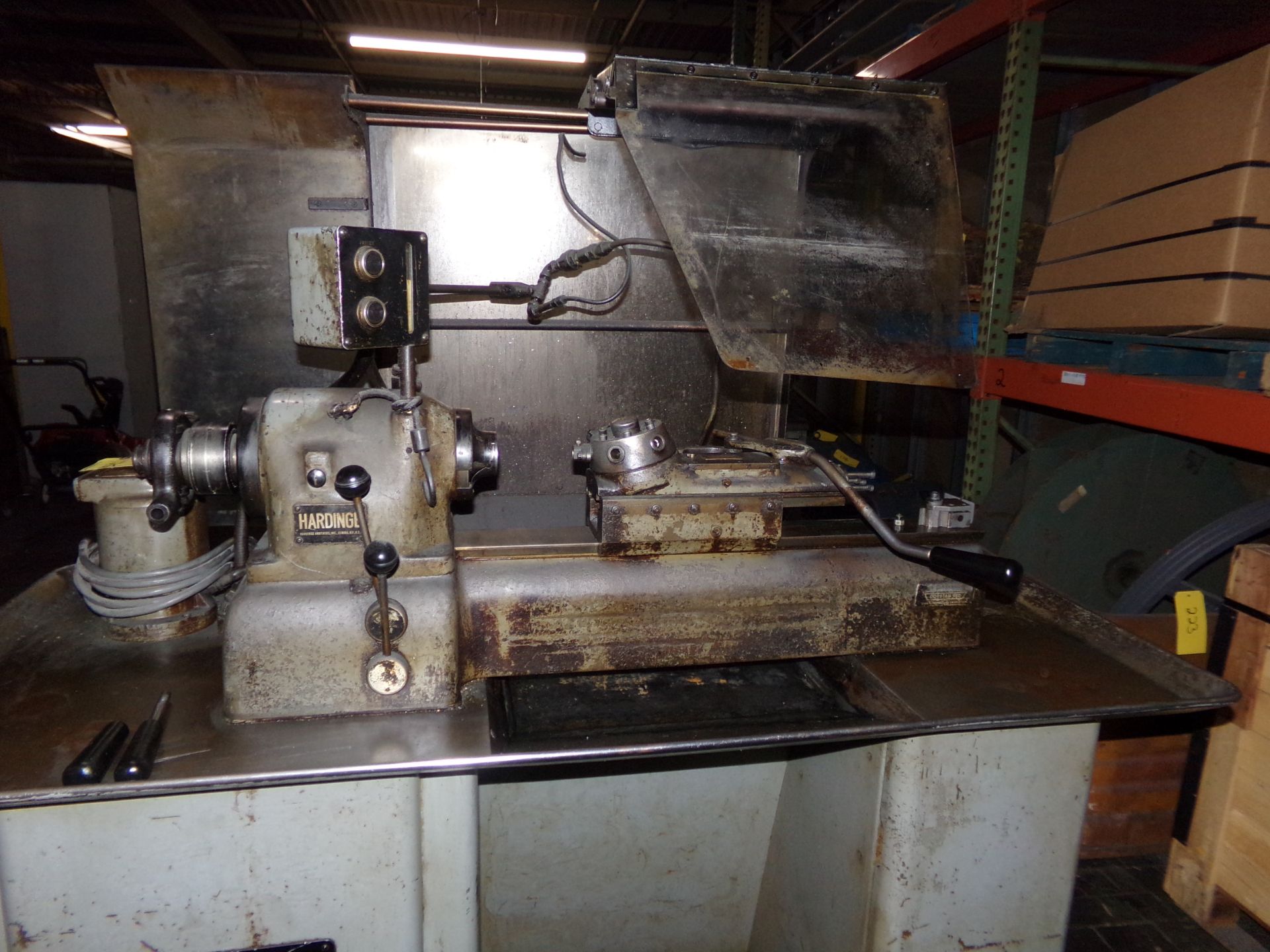 Hardinge lathe model DSM59 220v equipped with 5c collet plus cabinet and varied tooling pictured - Image 17 of 23