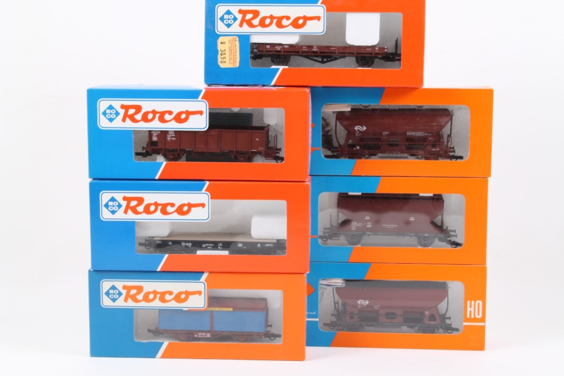 Roco, sieben Güterwagen
