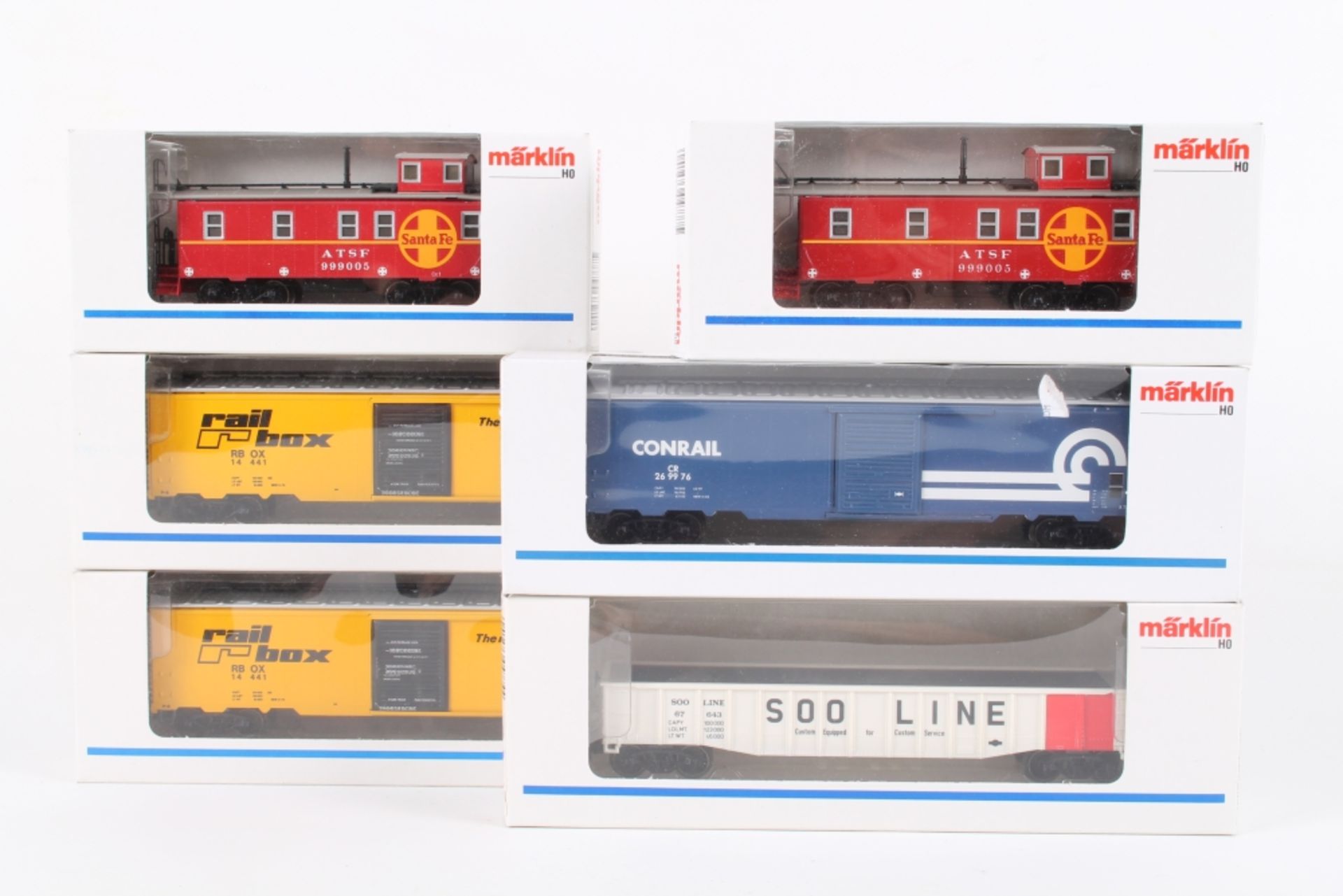 Märklin sechs US-Güterwagen