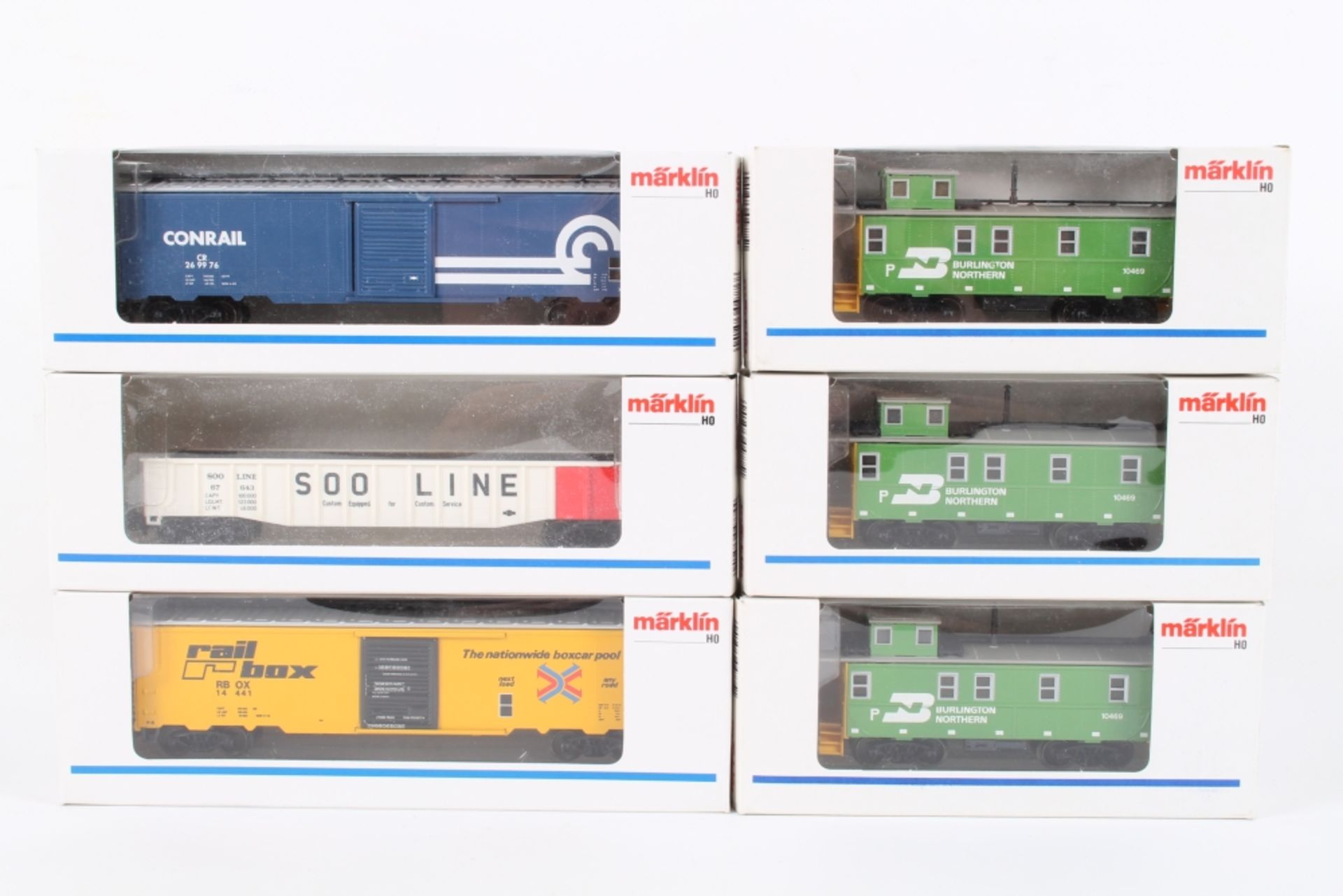 Märklin sechs US-Güterwagen