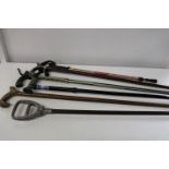 A selection of walking sticks etc