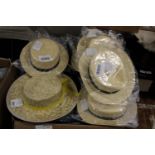 A large qty of new straw hats