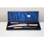 A vintage carving set