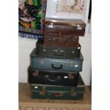 A selection of vintage suitcases Collection Only