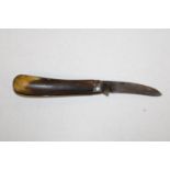 A antique horn handled pen knife by Taylor of Sheffield