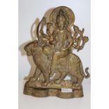 A heavy solid brass Hindu Immortal flat back figure