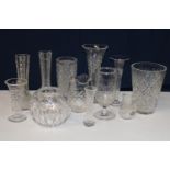 A job lot of cut glass & other