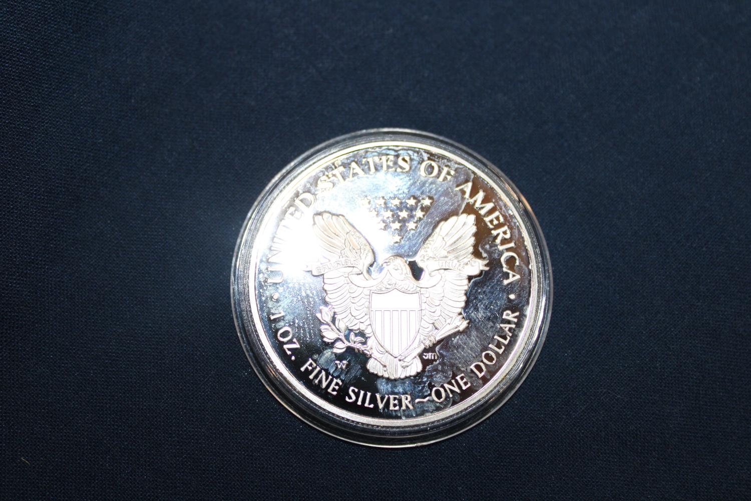 A 2020 one ounce fine silver proof dollar