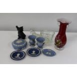 A selection of collectables including Wedgewood jasper ware etc