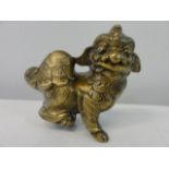 A antique brass Chinese Foo dog