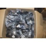 A box of assorted new audio cables etc