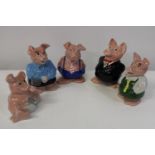 A full set of Wade "Natwest" piggy banks