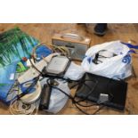 A bag of misc electricals etc