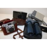 A selection of vintage camera's & binoculars (jessops)