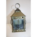 A small antique brass lantern h22cm