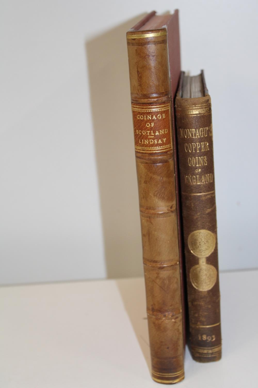 Two Victorian coin collectors books Coinage of Scotland by Lindsay & Montagu's copper coins of