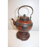 A vintage Japanese Tetsubin cast iron kettle h20cm
