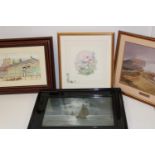 A job lot of assorted framed artwork Collection only