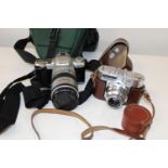 A vintage Pentax MZ-50 camera & lens & Voighander camera