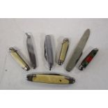 7 small knives including pen & fruit