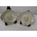 A pair of Georgian transfer printed dishes