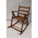 A child's vintage wooden rocking chair h61cm Collection Only