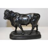 A well cast spelter bull figure