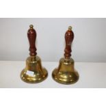A pair of brass hand bells