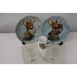 Two collectable Pendelfin plates