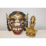 Asian Mask & Oriental Figure