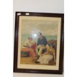 A vintage framed print by W. Oliver 72cm x 59cm collection only