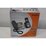 A boxed telephone set