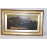 A Victorian oil on canvas of a highland scene. Artist unknown 72cm x 46cm collection only