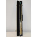 A cased Riley ASI snooker cue