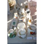 A large selection of assorted crested ware