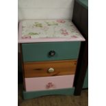 A upcycled pine three draw unit 60cm x 40cm x 48cm collection only
