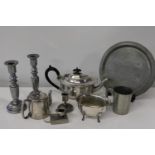 A collection of assorted metal wares