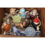 A box of assorted ceramic teapots Collection Only