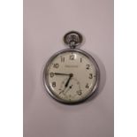 A WW2 period Jaeger-Le-Coultre military pocket watch (not working) with military markings to the