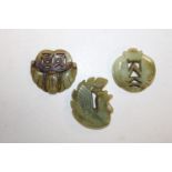 Three assorted Jade amulets