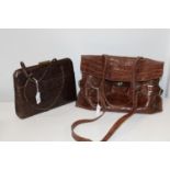 Two vintage crocodile/Alligator Ladies handbags