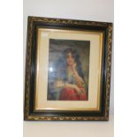 A vintage framed print of a young Woman 68cm x 56cm collection only