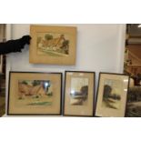 A selection of framed water colours etc collection only